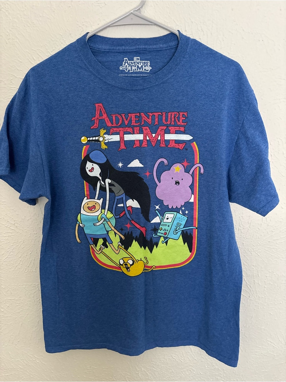 Adventure Time Kids Tee - Blue with Multicolor Character Art